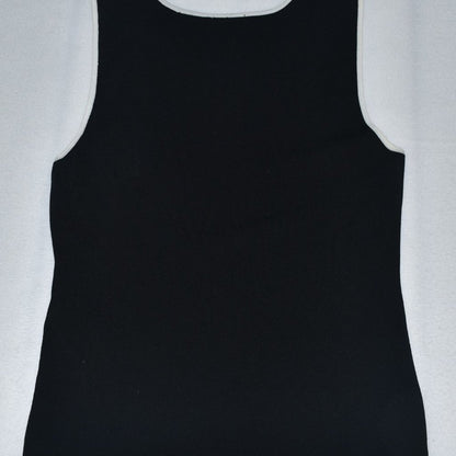 Petite Sophisticate Women Sz M Tank Top Size S Black Round Neck Sleeveless