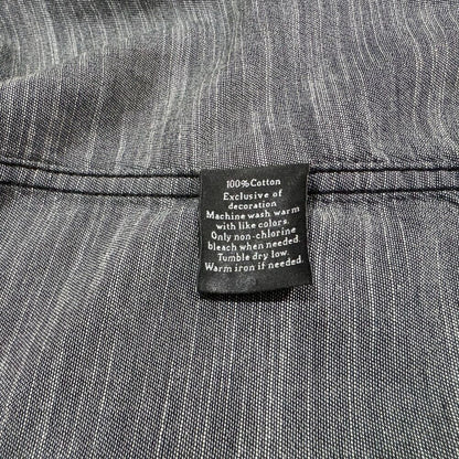 Rock & Republic Shirt Size M Charcoal and Gray Button Down Roll Up Long Sleeve