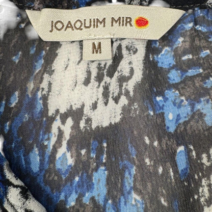 Joaquim Mir Women M Sheer Blouse Abstract Print Long Sleeve Round Neck Career