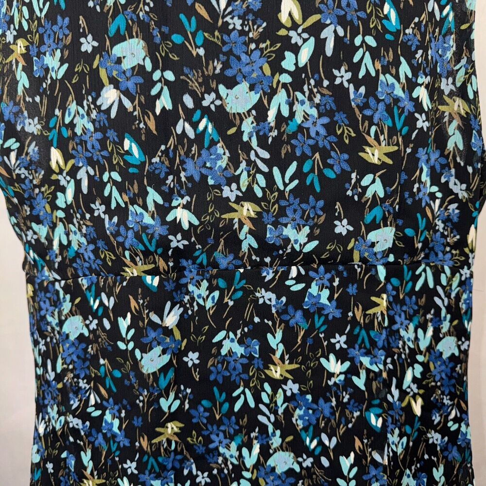 Notations Women Sz XL Faux Wrap Peplum Floral Top VNeck Sleeveless Lined