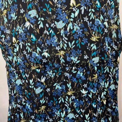 Notations Women Sz XL Faux Wrap Peplum Floral Top VNeck Sleeveless Lined