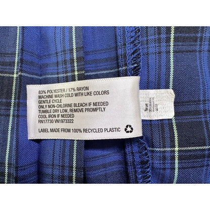 Wild Fable Ladies Sz XS Plaid Skirt Pleated Blue and green lines