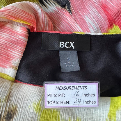 BCX Halter Top Sz S Multicolor Lined Ruffled Front Sleeveless