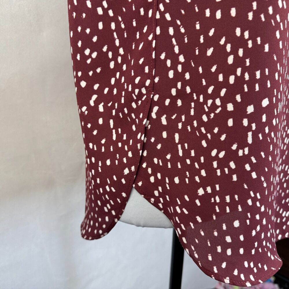 Banana Republic Women Petite Maroon Top Sz SP Boat Neck Short Sleeve