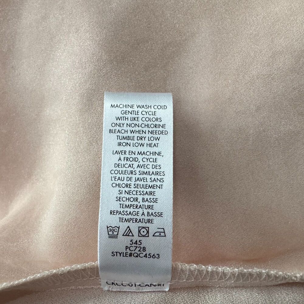 Calvin Klein Top Sz XS Dusty Peach Round Neck Short Sleeve Mesh Trim Keyhole