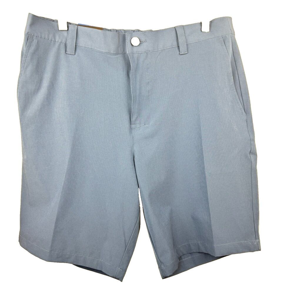 Light blue chino shorts with belt loops, a button closure, and front pockets, shown flat against a white background.