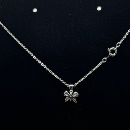 Butterfly Pendant Necklace Silver Tone Clear Crystal Rhinestones NWOT