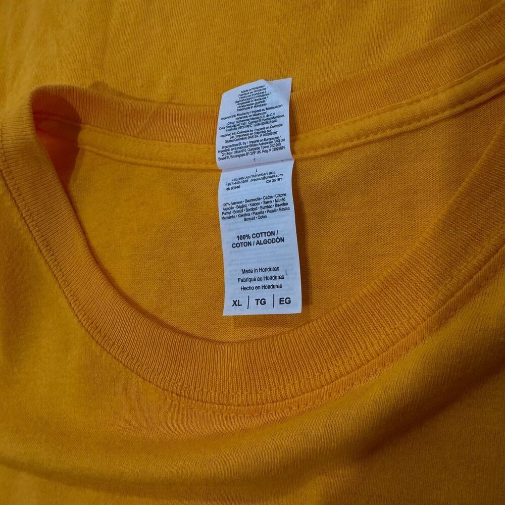 Gildan Golden State Warriors Property Of Yellow Shirt Men Sz XL Short Sleeve