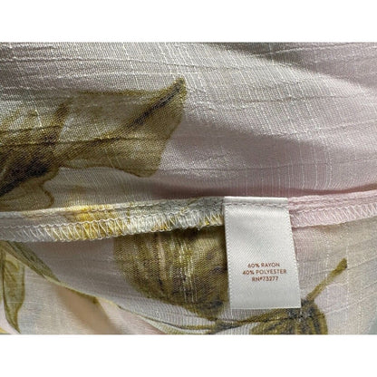 Lauren Conrad Blouse Sz S Floral Open Back Blouse 3/4 Flutter Sleeves Pink