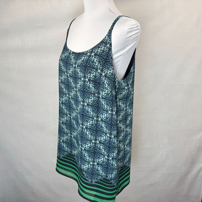 CAbi Tank Top Sz M Multicolor Border Stripe Lined Spaghetti Straps