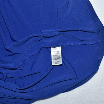 Two by Vince Camuto Slit Tie Short Cap Sleeve Blue With Black Trim Top - XXL