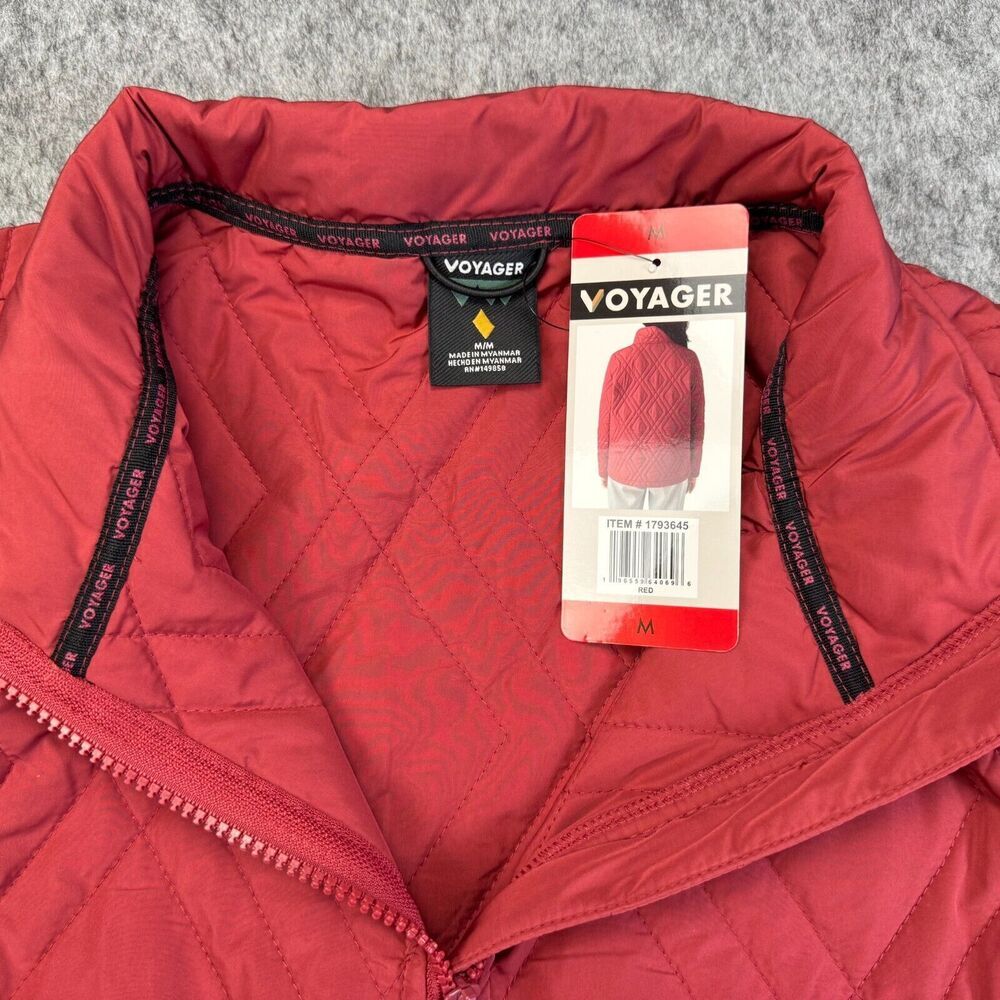 Voyager  Ladies Sz M Red Quilted Jacket Water Resistant Lightweight NWT B2061