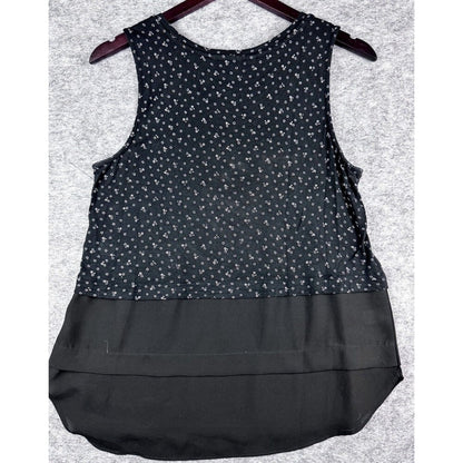 Loft Ann Taylor Mixed Black Tiered Tank Top Size Small
