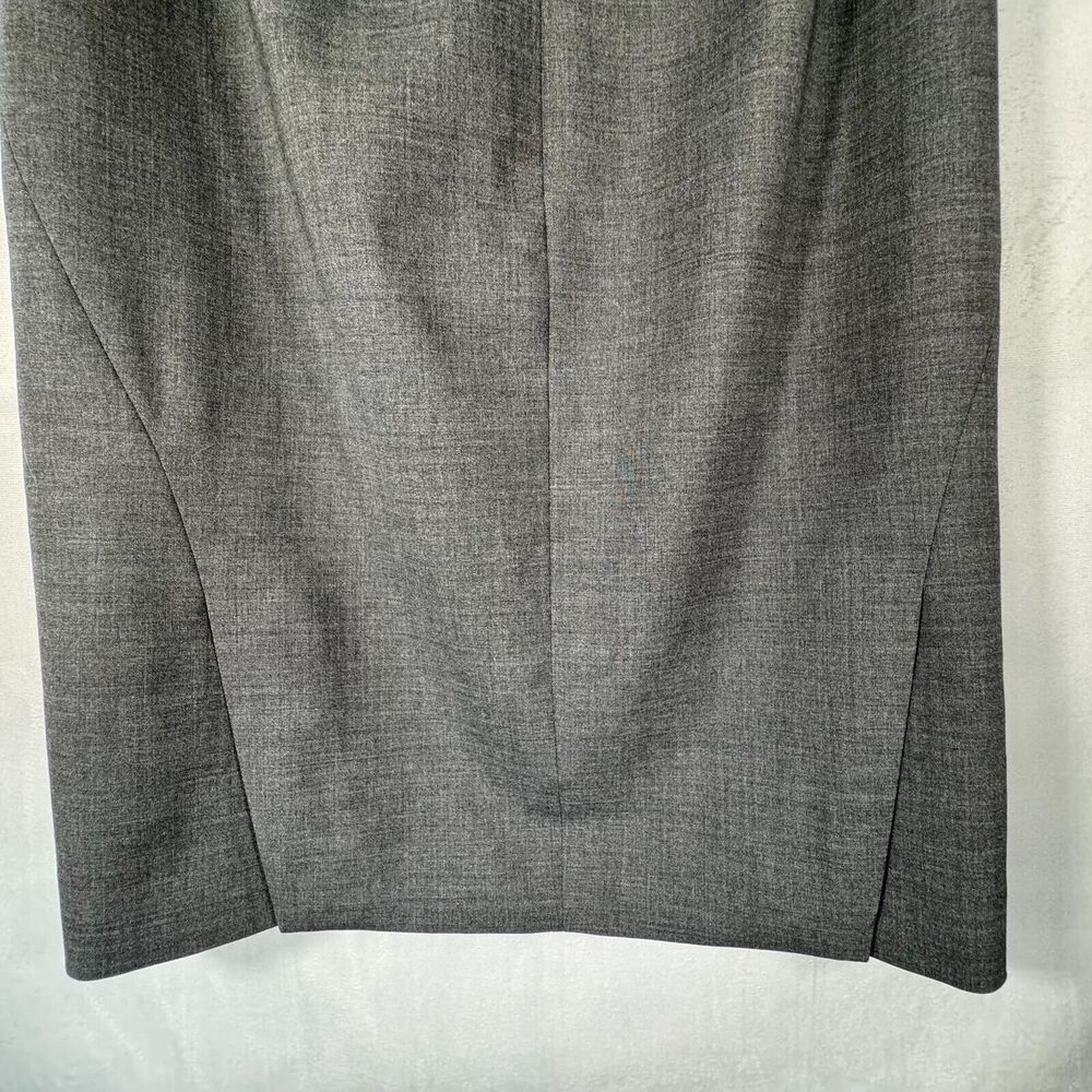 J. CREW Pencil Skirt Sz 8 Gray Wool & Spandex Career Two Back Slit