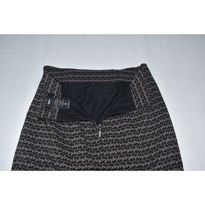 Mossimo Skirt Sz 8 Stretch Pencil Black with Brown Print