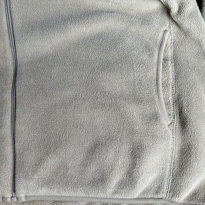 Uniqlo Jacket Men Sz L Beige Fleece Full Zip Casual Elastic Hem Long Sleeve