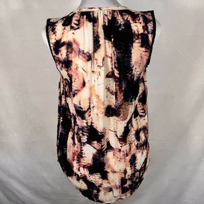 Simply Vera Wang Ladies Sz SX Floral Tie Neck Tank Sleeveless Pullover