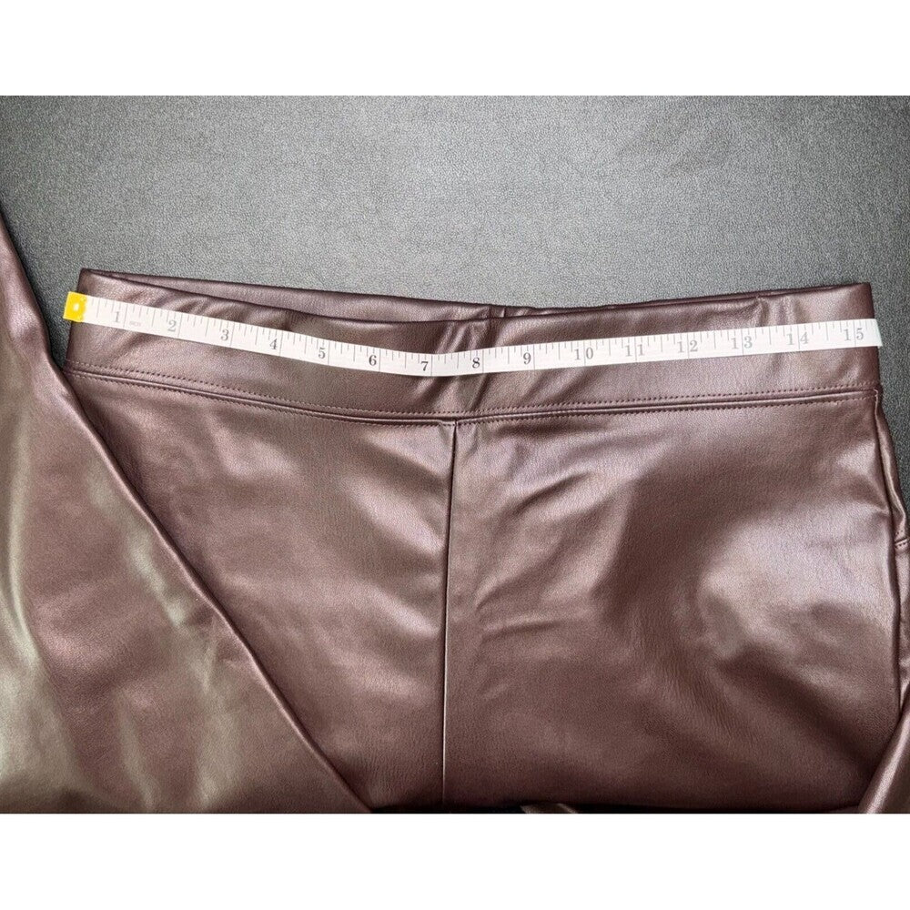 Thread & Others Jeggins Sz L Maroon Faux Leather High Rise Skinny
