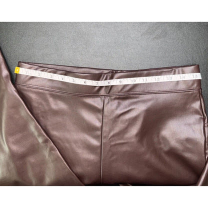 Thread & Others Jeggins Sz L Maroon Faux Leather High Rise Skinny