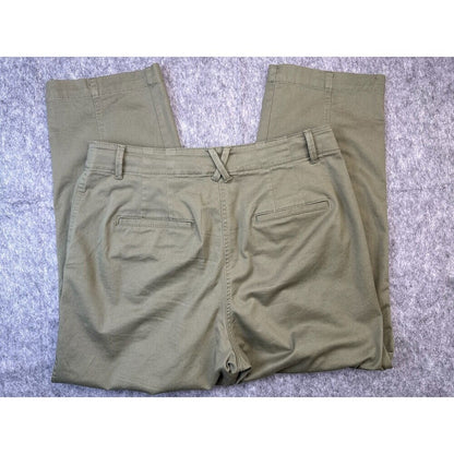Ann Taylor Weekend Straight Pants Sz 10P Olive Green Business Casual Chino