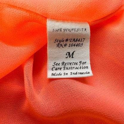 Mine Ladies Tank Top Sz M Sheer Orange Spaghetti Straps