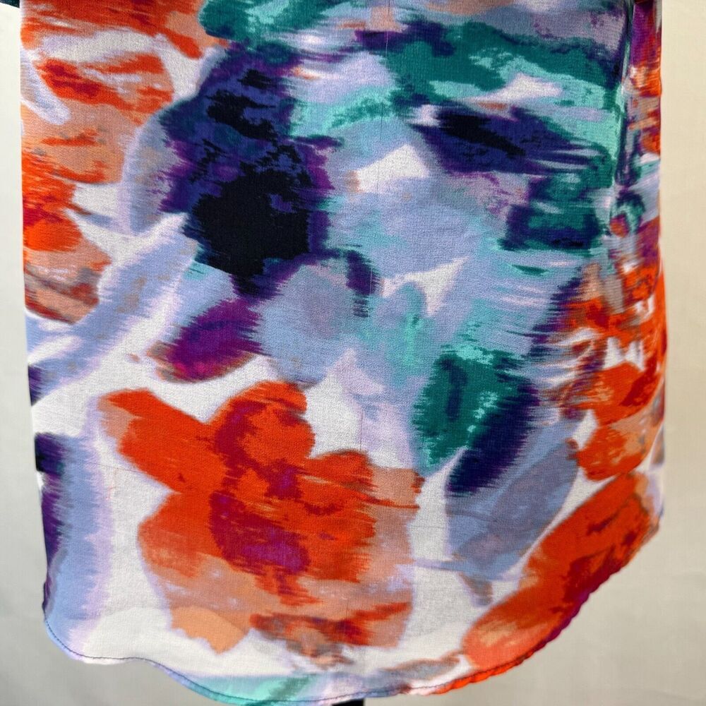 Calvin Klein Top Sz S  Multicolor Sleeveless Spaghetti Strap Ruffle Neckline