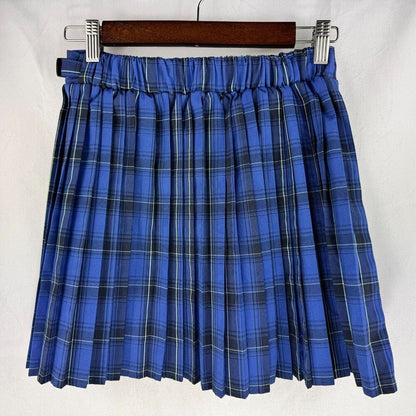 Wild Fable Ladies Sz XS Plaid Skirt Pleated Blue and green lines