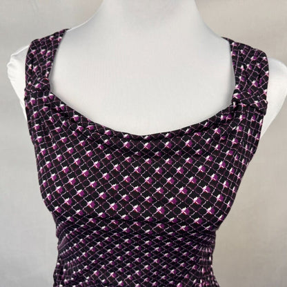 White House Black Market Women Sz XXS Top Square Cowl Neckline Pleated Shoulder