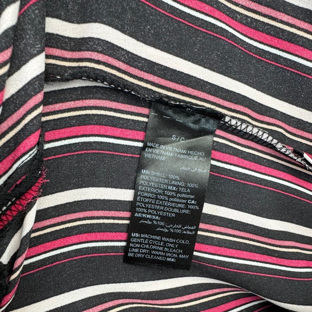 Chico's Women Reversible Tank Top Sz S Two sided Red black striped and floral