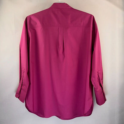 Banana Republic Blouse Sz XL Oversized Long Sleeve Button up Collar Fucsia