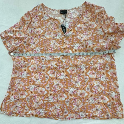 Jones New York Women Size 2X Peasant Ditsy Floral Blouse NWT
