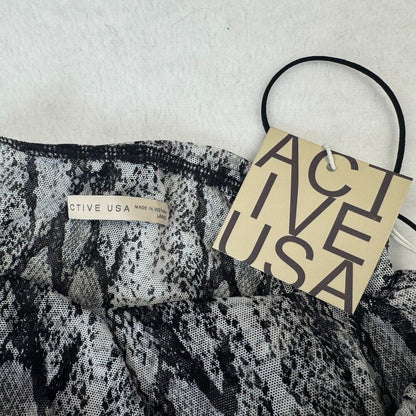 Active USA Crop Top Sz L NWT Mesh Snake Print Spaghetti Straps Elastic Stretch