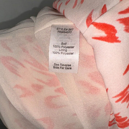 CAbi Layering Tank Sz M Ivory with Coral Print VNeck Spaghetti Straps