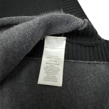 Cable & Gauge Women’s Plus Size 1X Gray Black Boat Neck Knit Top