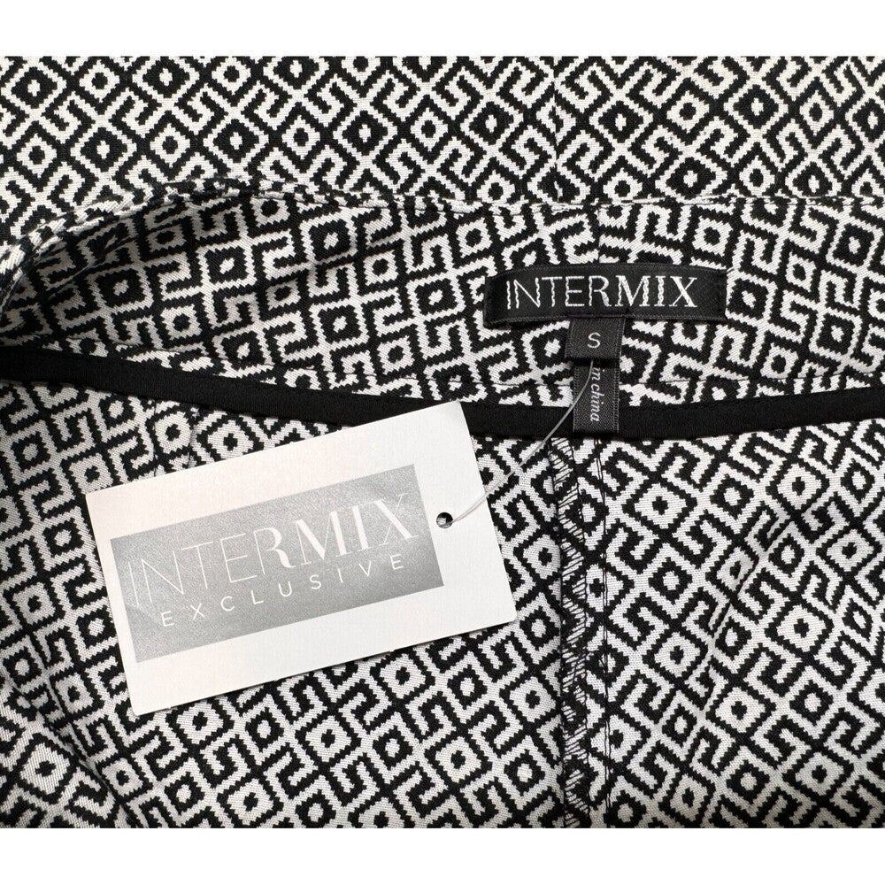 Intermix NWT Ladies Skort Sz S Cotton Blend Black White 4 pockets zipper closure