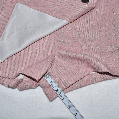 Haute Monde Skort Women Sz Medium Side Zip Dusty Pink Silver Metallic Thread