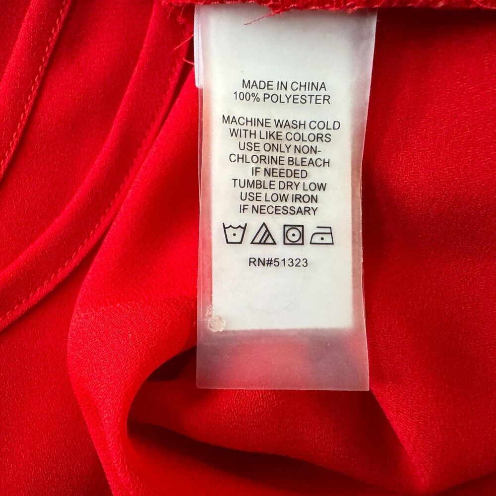Vince Camuto Ladies Pleated Tank Top Sz S Red Round Neck Sleeveless keyhole