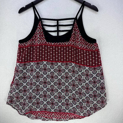 By and By Top Juniors Women Size Medium Pullover Round neck red black