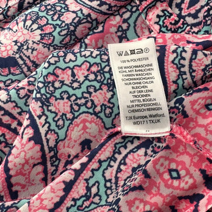 Cynthia Rowley Halter top Sz L Multicolor Paisley print, front keyhole