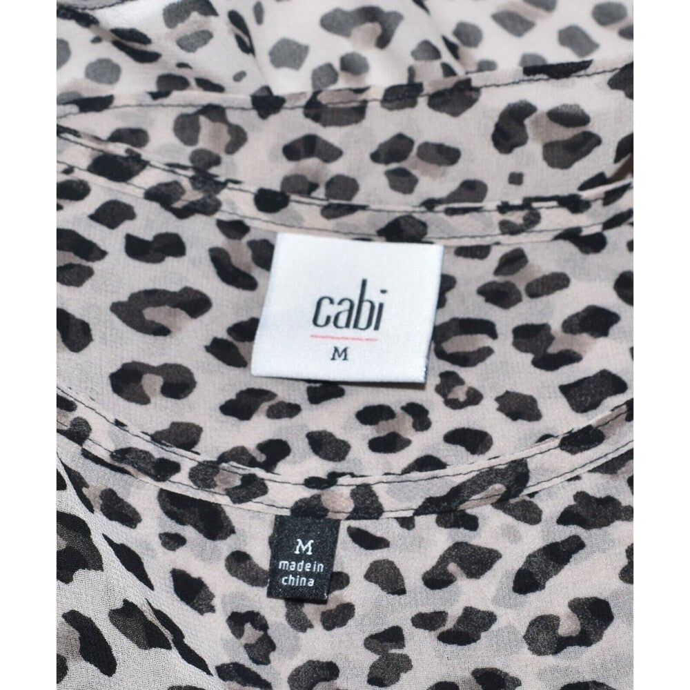 Cabi Top 2 Piece Sz M Leopard Print Flutter Ruffle Tank