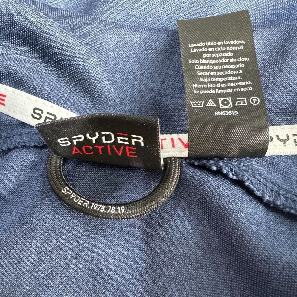 Spyder Active Jacket Men Size M Blue Full Zip Pockets Long Sleeve
