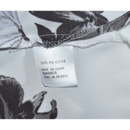 Anne Carson Woman's White top and brown flowers Sleeveless Size S