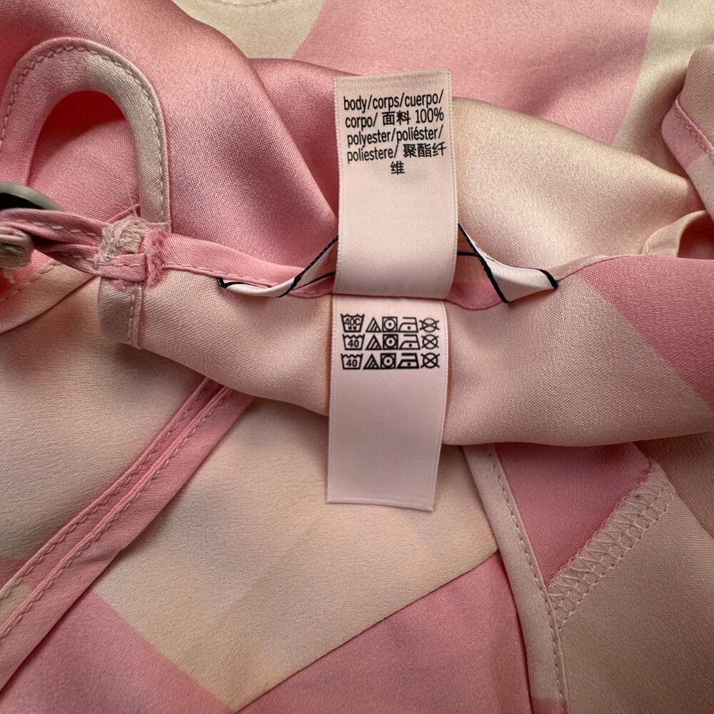 Victoria’s Secret Sz M Pink Stripe Camisole Satin Cropped