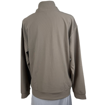 Skechers GO WALK Luxe Womens XL 1/4 Zip Pullover Ribbed Mock Neck Taupe NWT