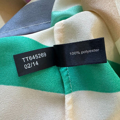 The Limited Ladies Top Sz M Polyester Multicolor Striped Round Neck Cap Sleeves