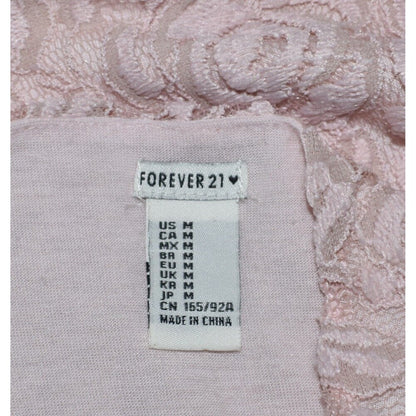Forever 21 Top Sz M Dusty Pink Lace Blouse Boat Neck Long Sleeve