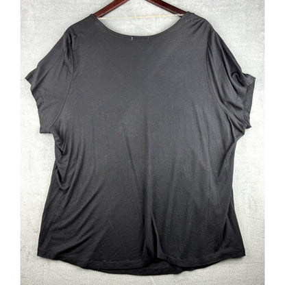 Unity World Wear Woman Black top with bronze embellishment Size 2X