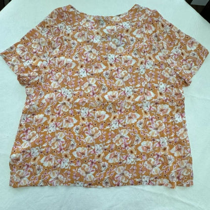 Jones New York Women Size 2X Peasant Ditsy Floral Blouse NWT