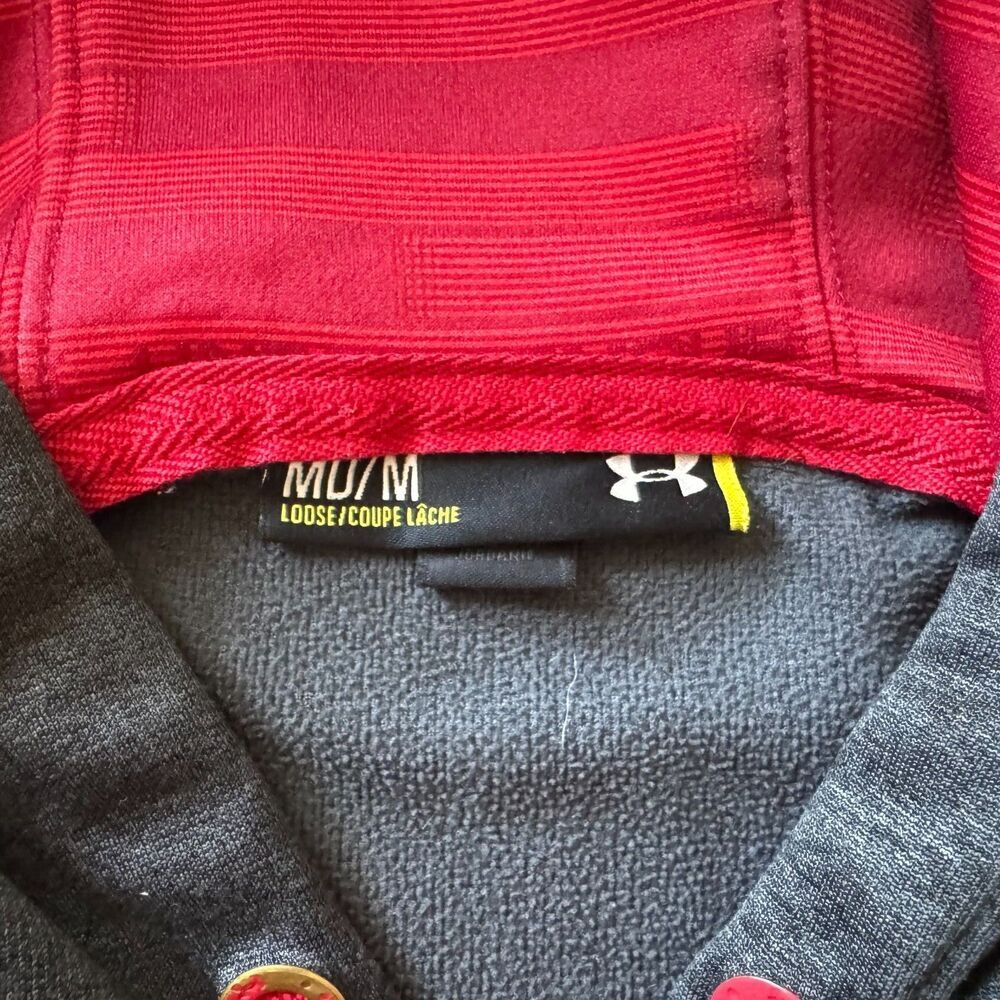 Under Armour Storm Men Hoodie Sz M Charcoal Sweatshirt Fleece Long Sleeve