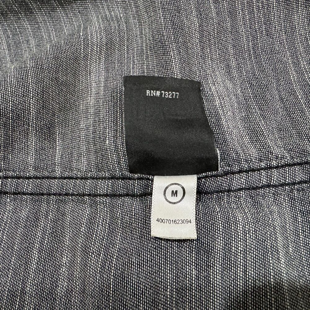 Rock & Republic Shirt Size M Charcoal and Gray Button Down Roll Up Long Sleeve
